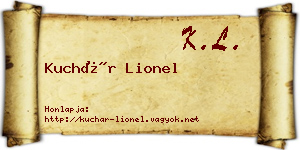 Kuchár Lionel névjegykártya